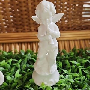 Vintage Japan Cherubims With Musucal Instruments Dickson Bisque Porcelain